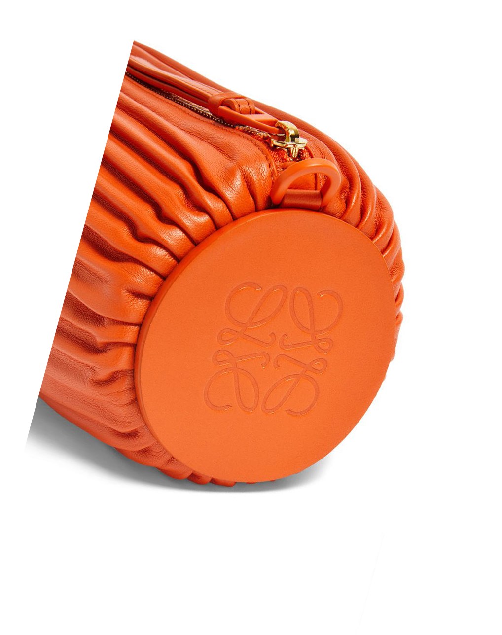 Loewe Bracelet pouch in pleated nappa Naranjas | GOBDC-2394