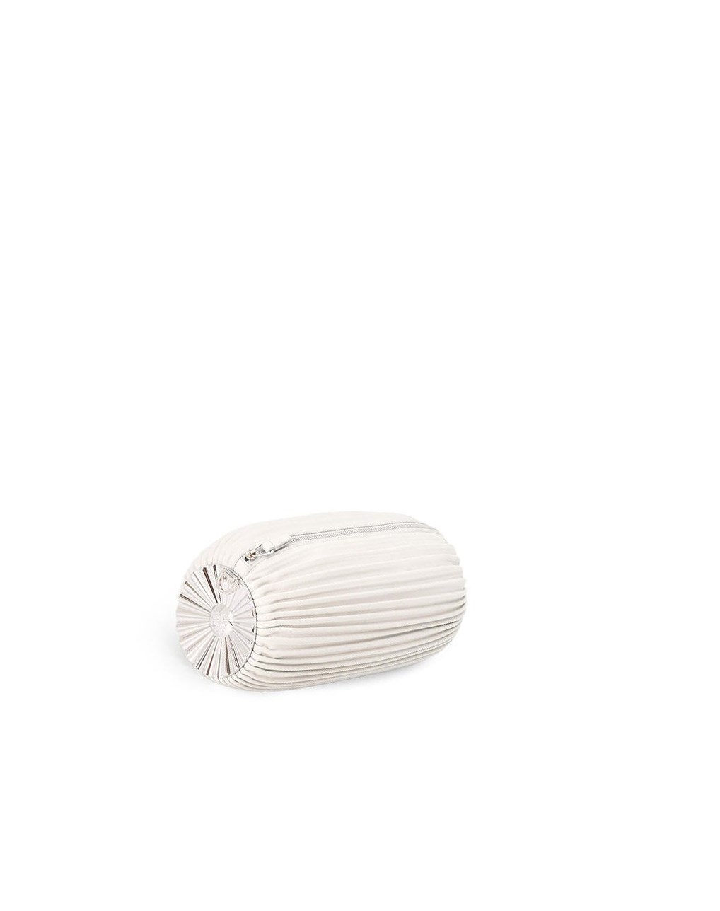 Loewe Bracelet pouch in pleated nappa with solar metal panel Blancos | JUOMY-0156