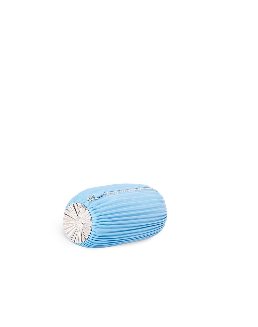 Loewe Bracelet pouch in pleated nappa with solar metal panel Azules | VCXBT-1042