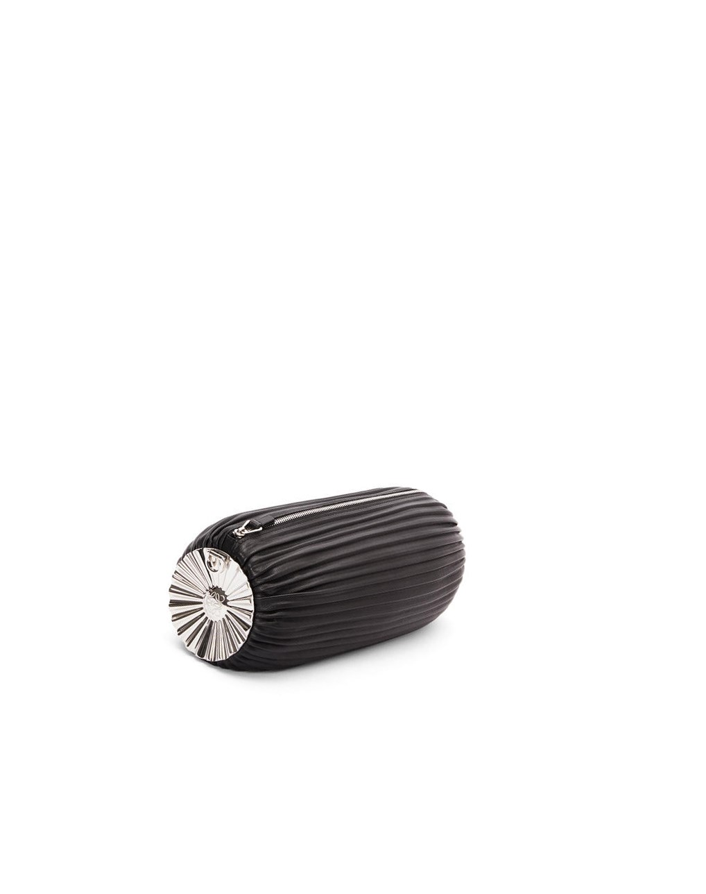 Loewe Bracelet pouch in pleated nappa with solar metal panel Negros | VLSYR-0516