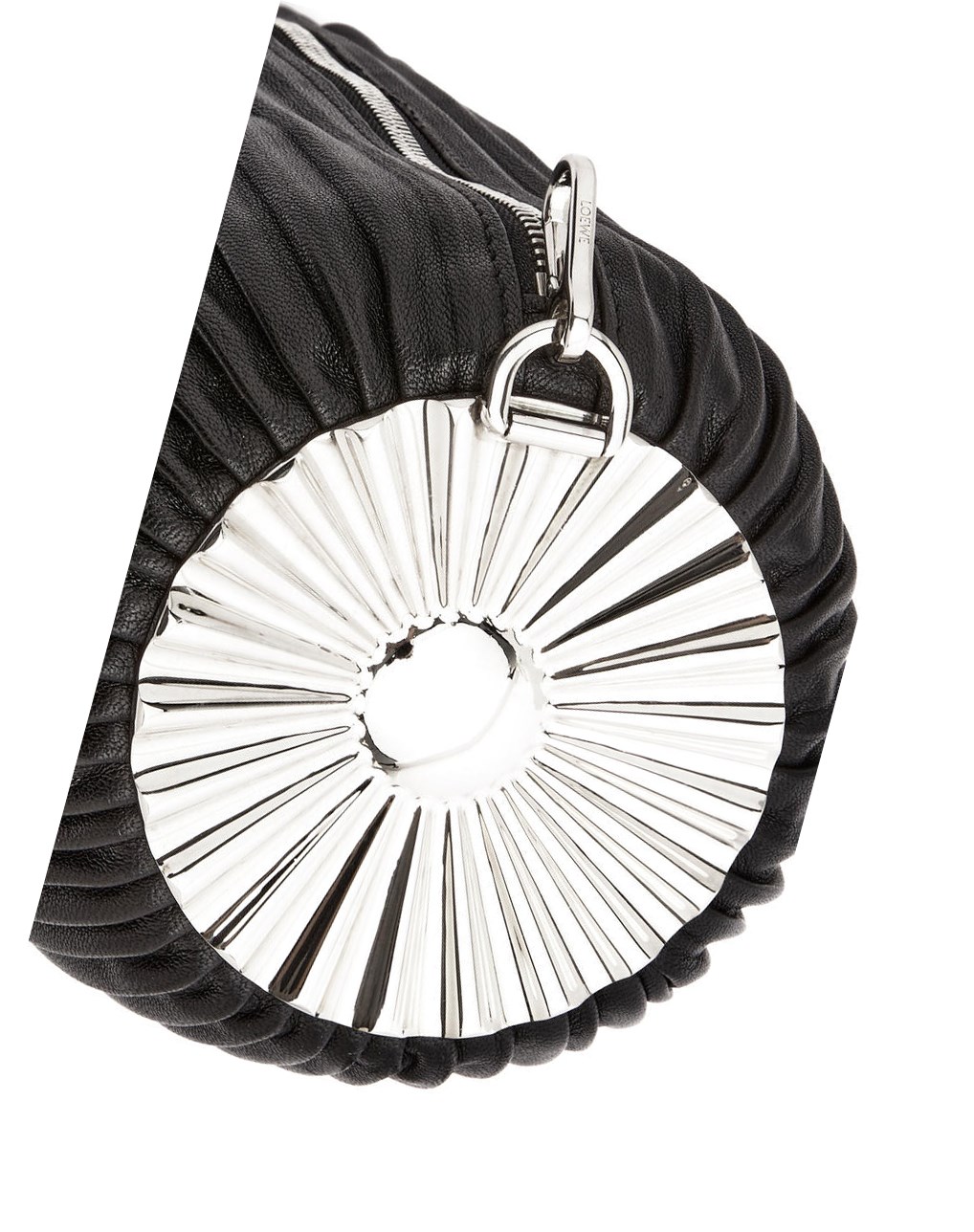 Loewe Bracelet pouch in pleated nappa with solar metal panel Negros | VLSYR-0516