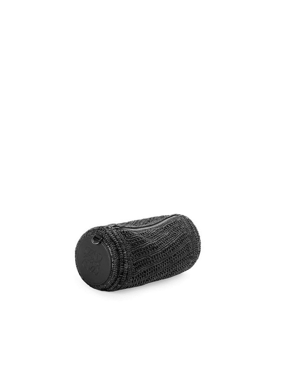 Loewe Bracelet pouch in raffia and calfskin Negros Negros | MLAHB-3698