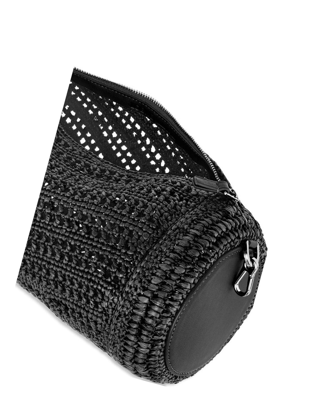 Loewe Bracelet pouch in raffia and calfskin Negros Negros | MLAHB-3698