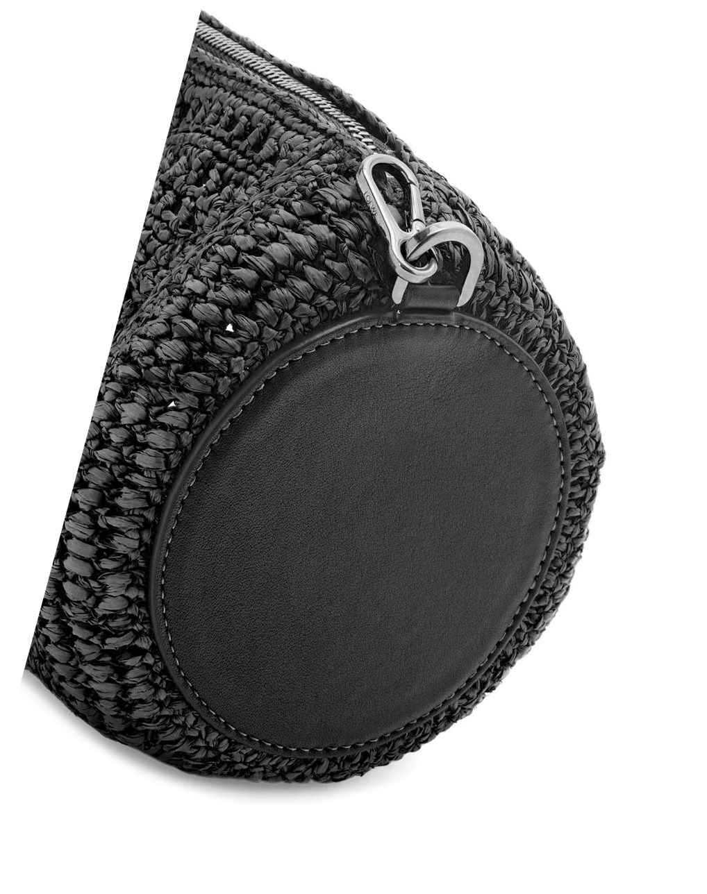 Loewe Bracelet pouch in raffia and calfskin Negros Negros | MLAHB-3698