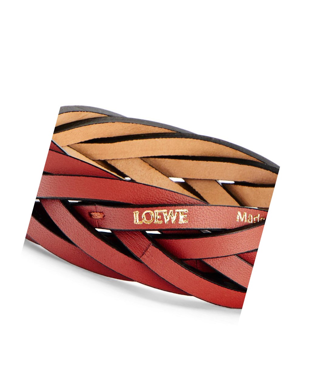 Loewe Braided bangle in classic calfskin Rojos Oscuro | HWEVQ-8450