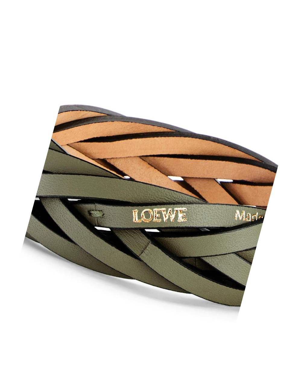 Loewe Braided bangle in classic calfskin Verdes | IOTVW-5021