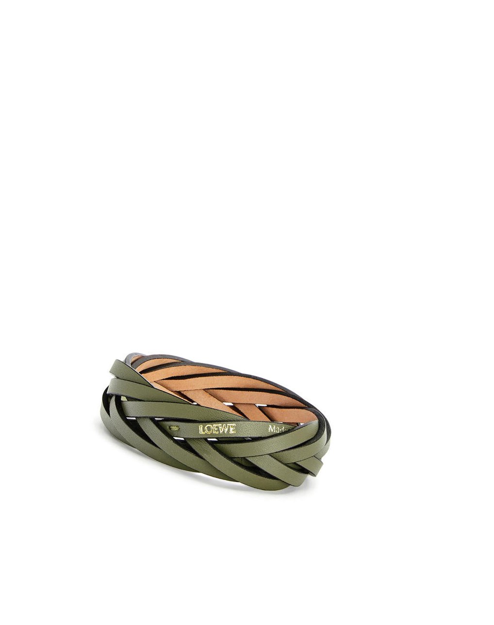 Loewe Braided bangle in classic calfskin Verdes | IOTVW-5021