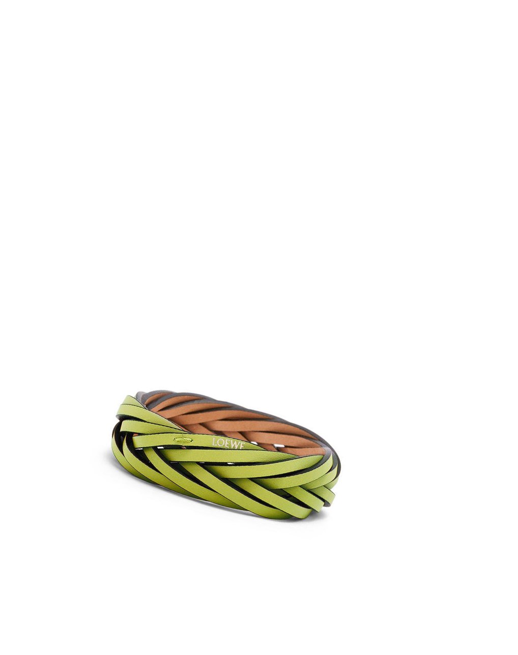 Loewe Braided bangle in classic calfskin Verdes | MPBYR-4180