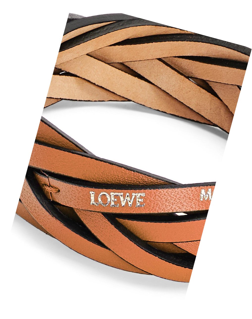 Loewe Braided bangle in classic calfskin Tan | TJKCA-9571