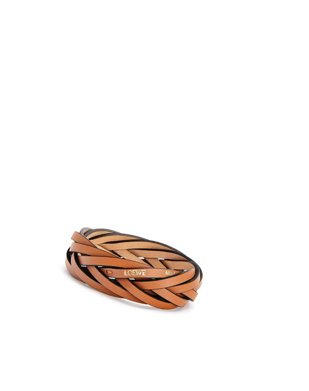 Loewe Braided bangle in classic calfskin Tan | TJKCA-9571