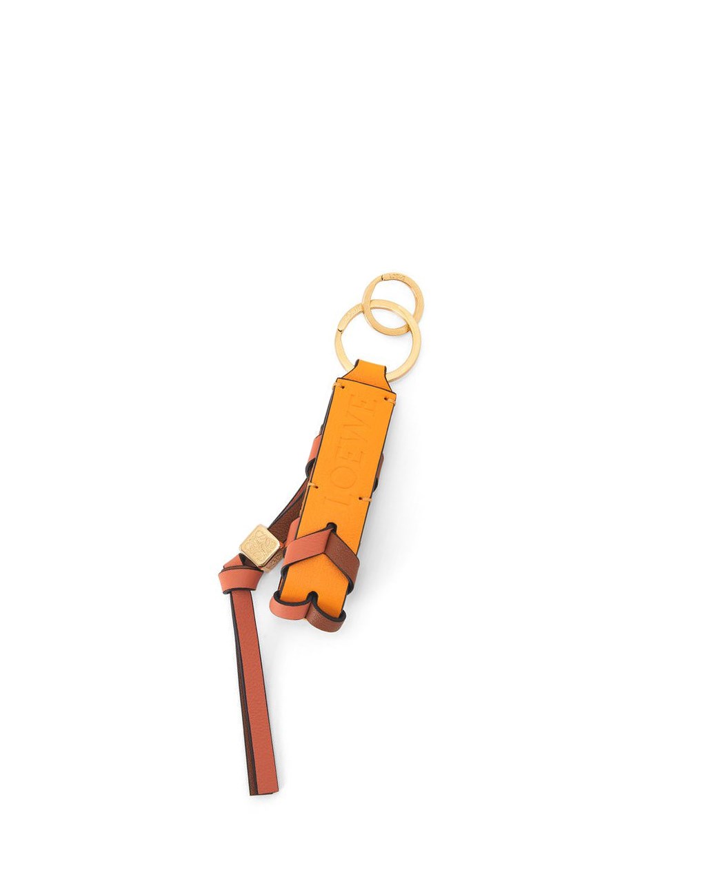 Loewe Braided strap keyring in calfskin Coral | DAOSK-6458