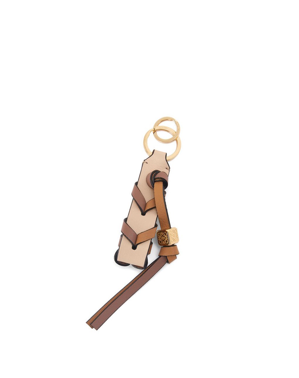 Loewe Braided strap keyring in calfskin Nude / Warm Desert | QKDFR-3160