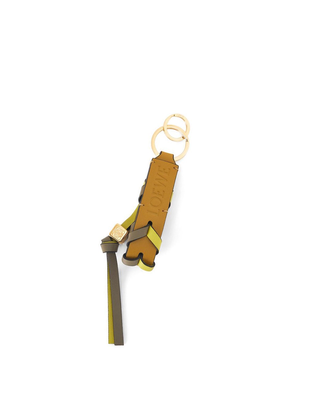 Loewe Braided strap keyring in calfskin Verdes | UGCFW-3614