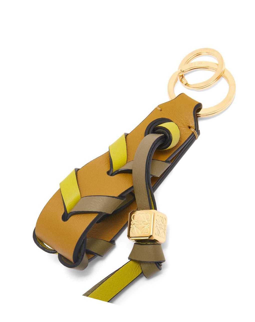 Loewe Braided strap keyring in calfskin Verdes | UGCFW-3614