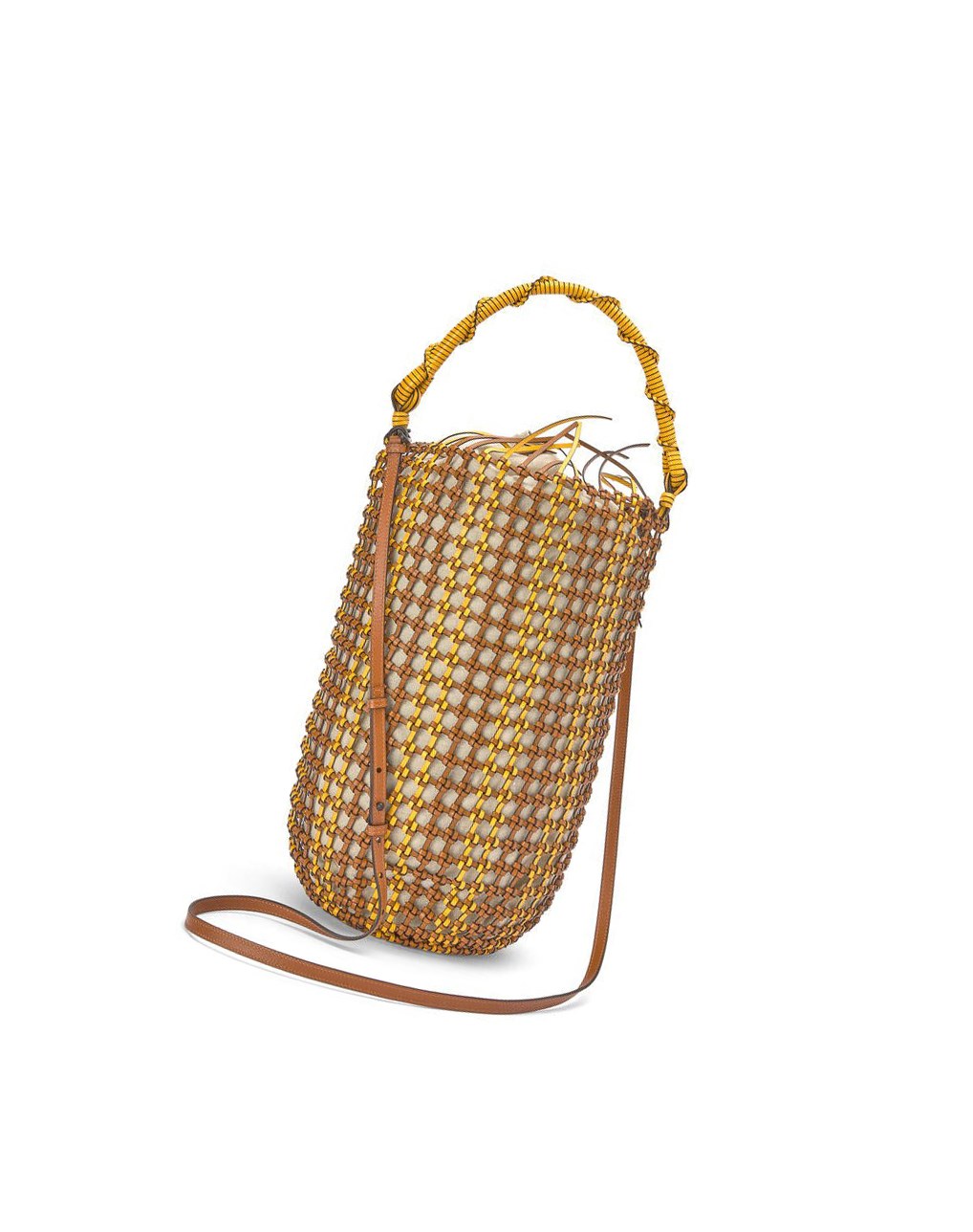 Loewe Bucket Mesh bag in calfskin Amarillos | QFCTH-5148