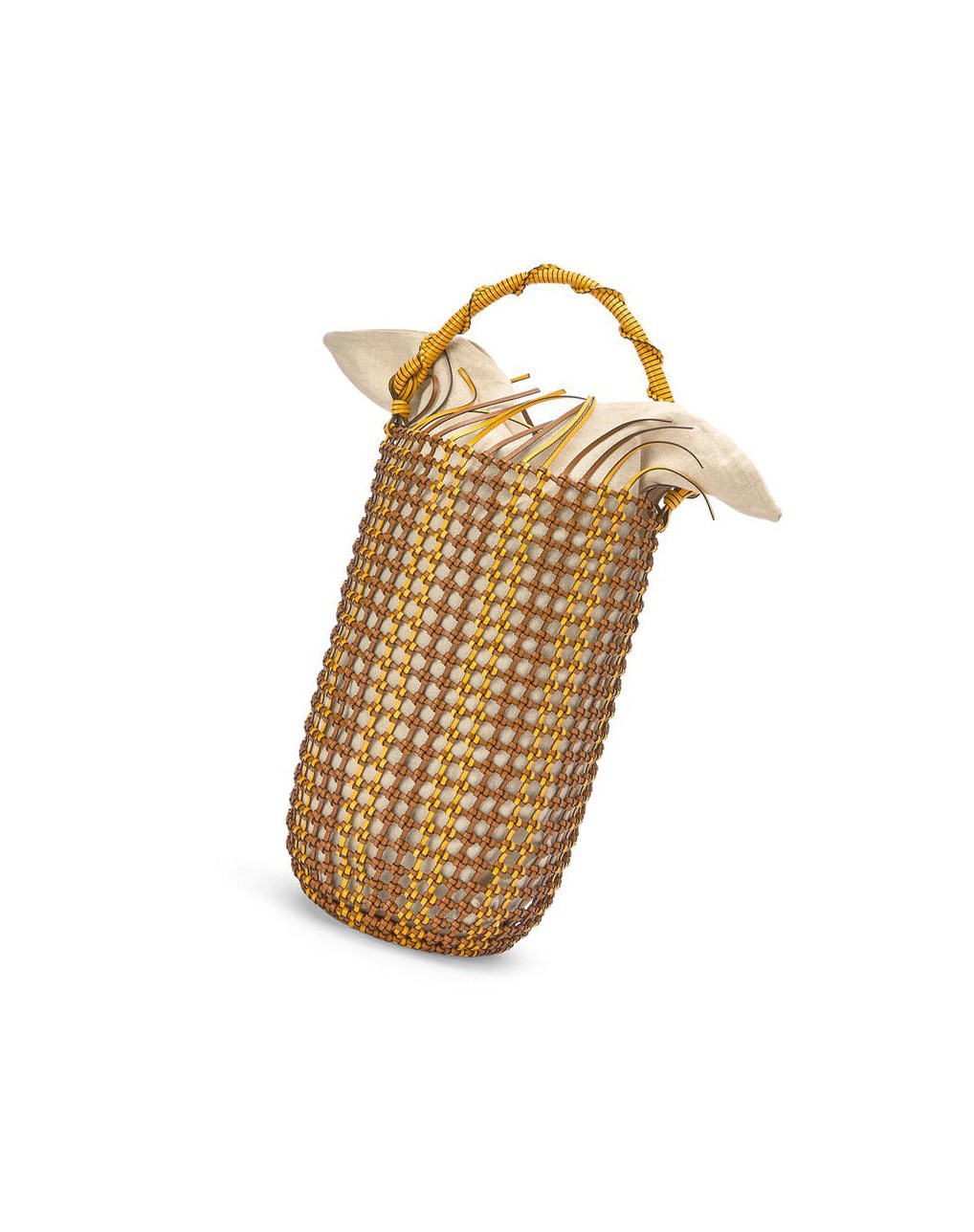 Loewe Bucket Mesh bag in calfskin Amarillos | QFCTH-5148