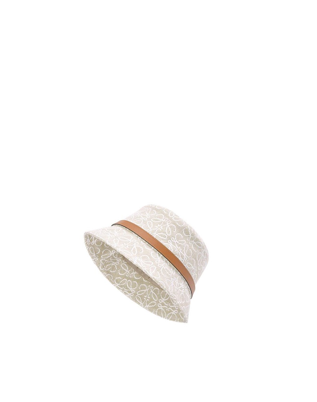 Loewe Bucket hat in Anagram jacquard and calfskin Blancos | JHWYX-5764