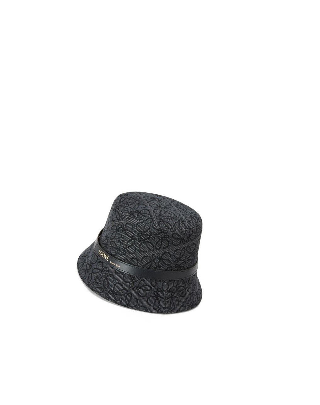 Loewe Bucket hat in Anagram jacquard and calfskin Negros | LRINH-3506