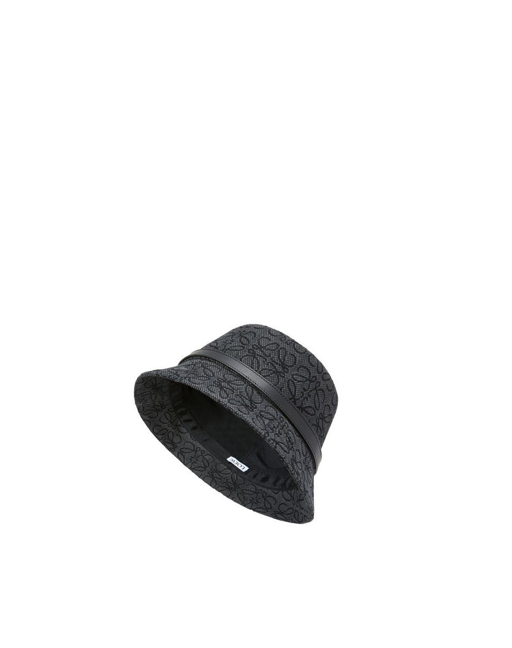 Loewe Bucket hat in Anagram jacquard and calfskin Negros | LRINH-3506