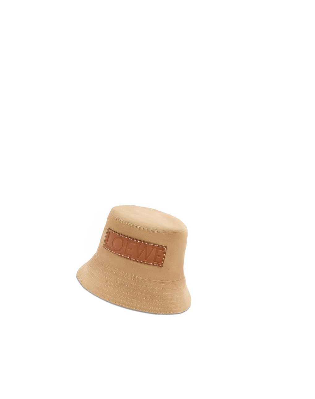 Loewe Bucket hat in canvas and calfskin Sand / Tan | TISGM-8710