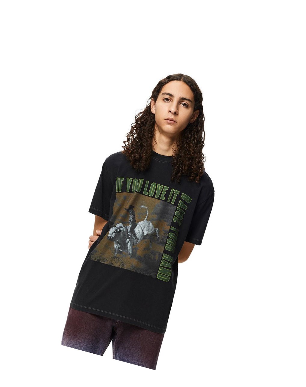 Loewe Bull print T-shirt in cotton Negros | PRUGS-5194