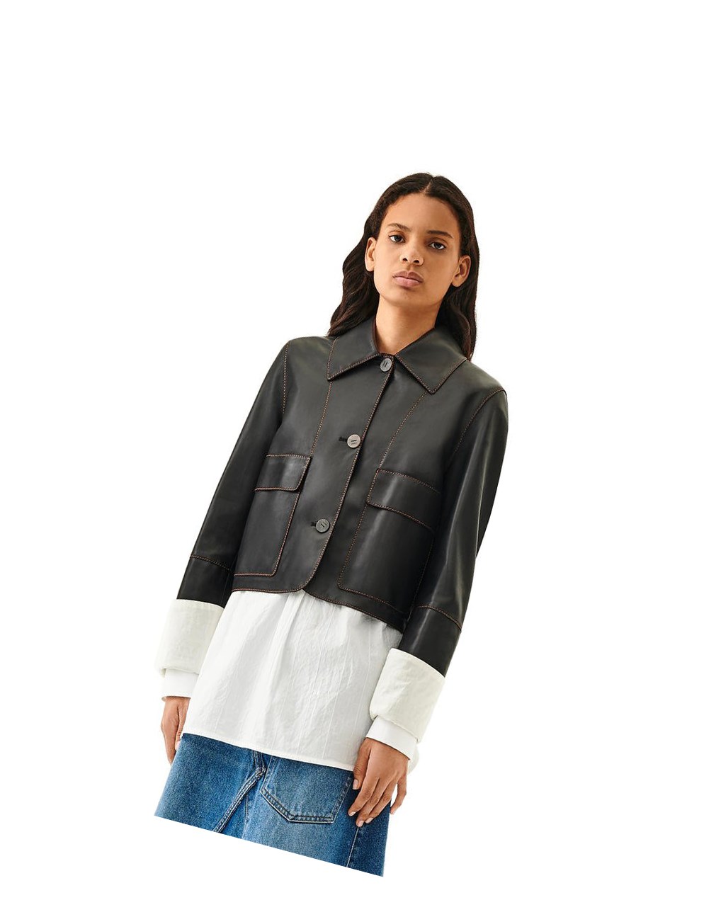 Loewe Button jacket in nappa Negros | RTHUE-6948