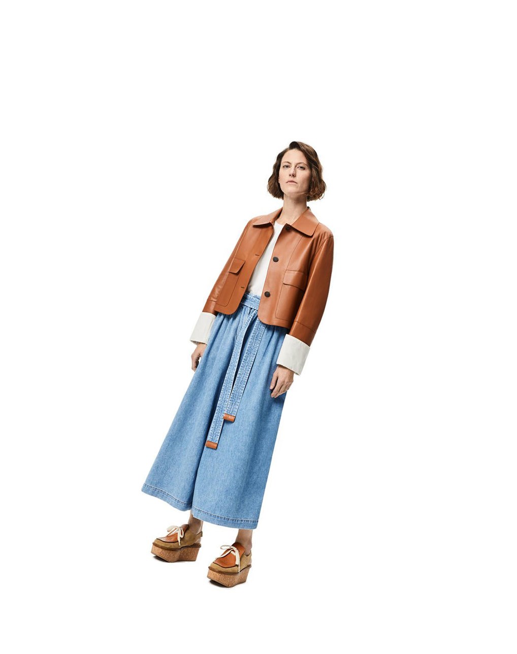 Loewe Button jacket in nappa Tan | ZUXEM-3609