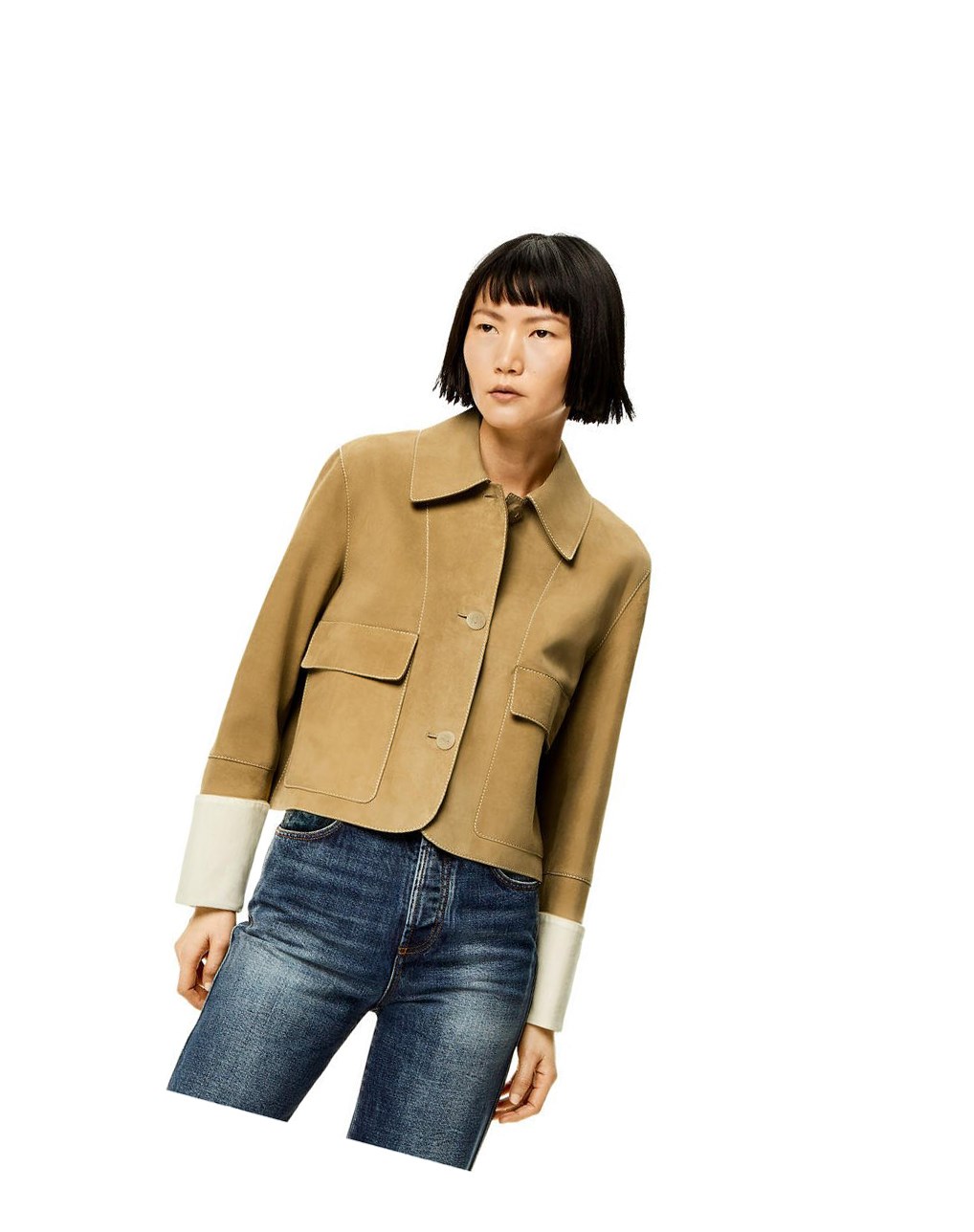 Loewe Button jacket in suede Dorados | UXNDZ-8370