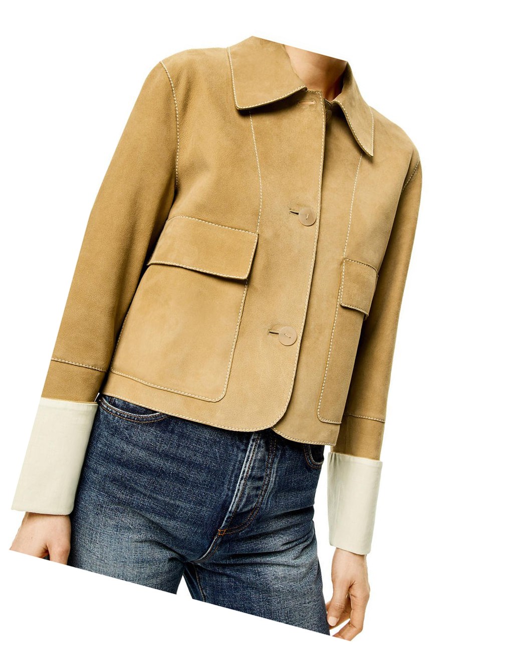 Loewe Button jacket in suede Dorados | UXNDZ-8370