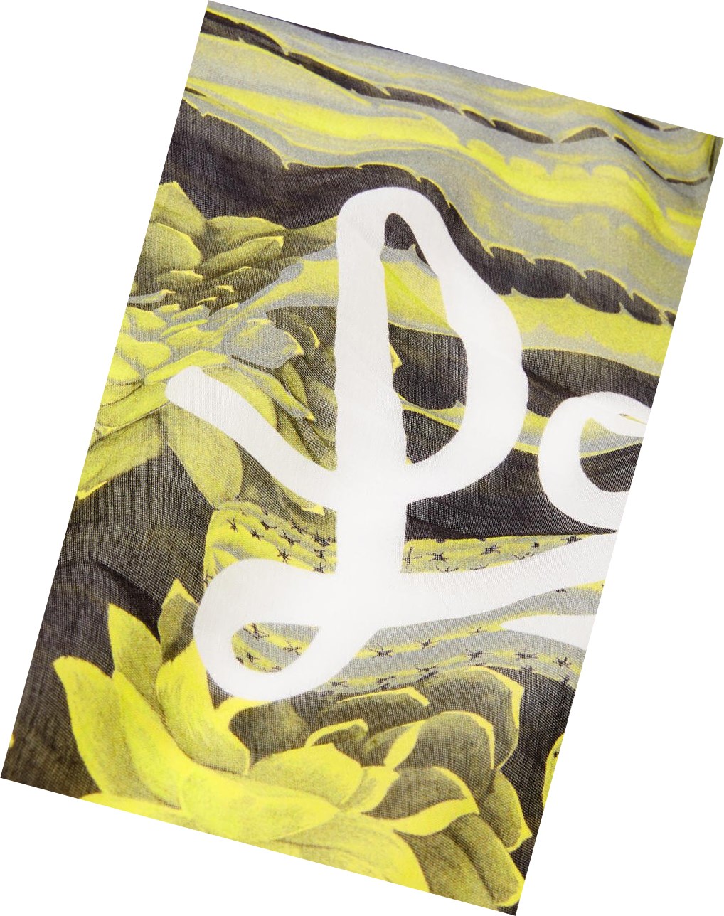 Loewe Cactus lozenge scarf in cotton and silk Verdes Multicolor | AYJPE-5926