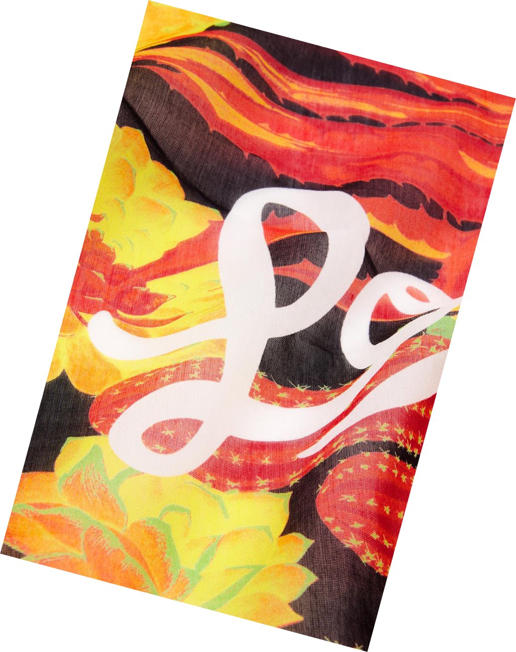 Loewe Cactus lozenge scarf in cotton and silk Rojos | RKWYT-0831