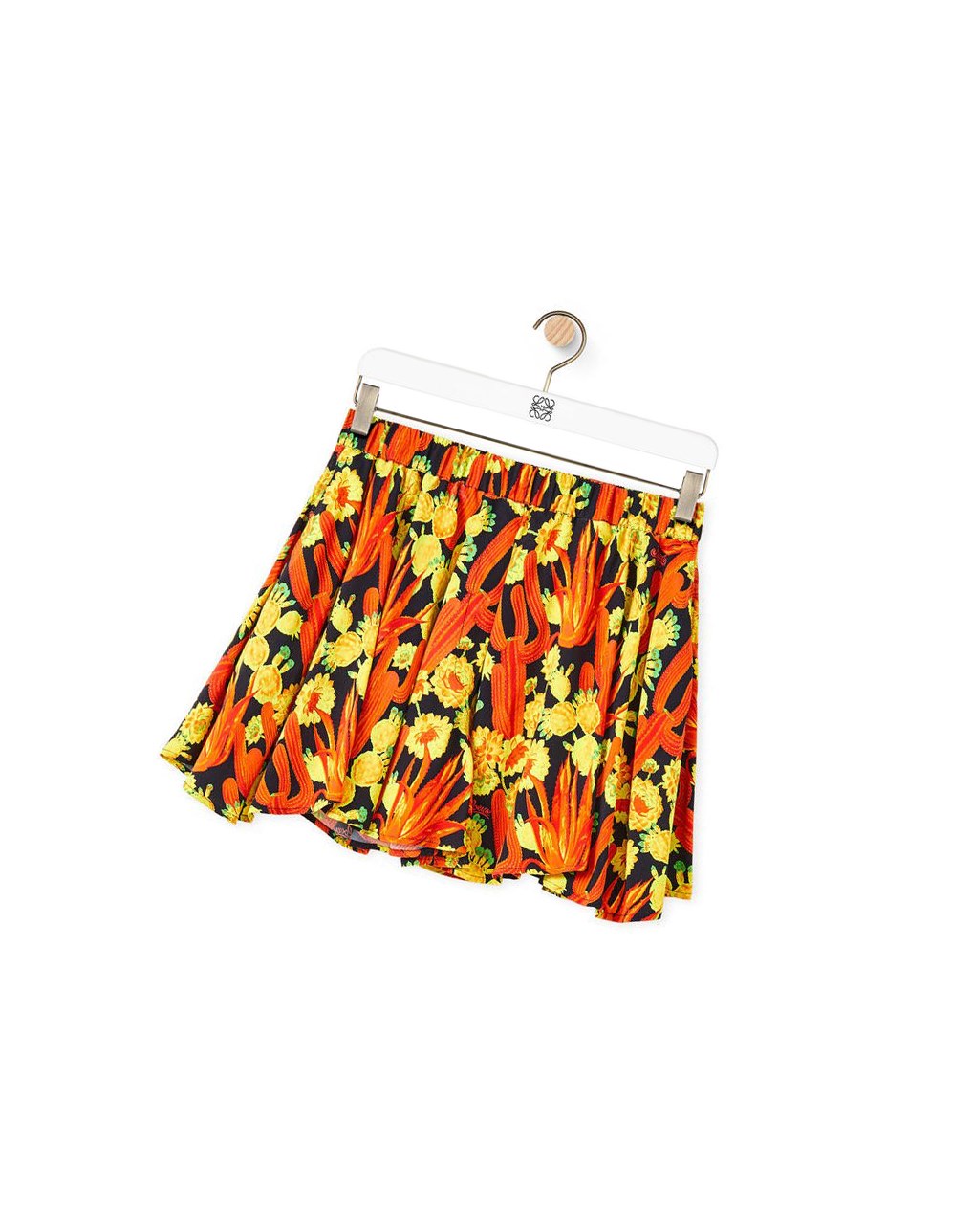 Loewe Cactus print flare shorts in viscose Negros Naranjas Dorados | YAKEP-4506