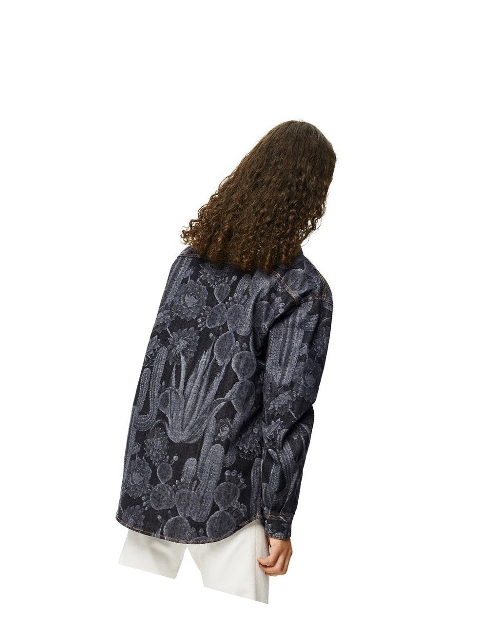 Loewe Cactus print overshirt in cotton Negros | UCPRW-1384
