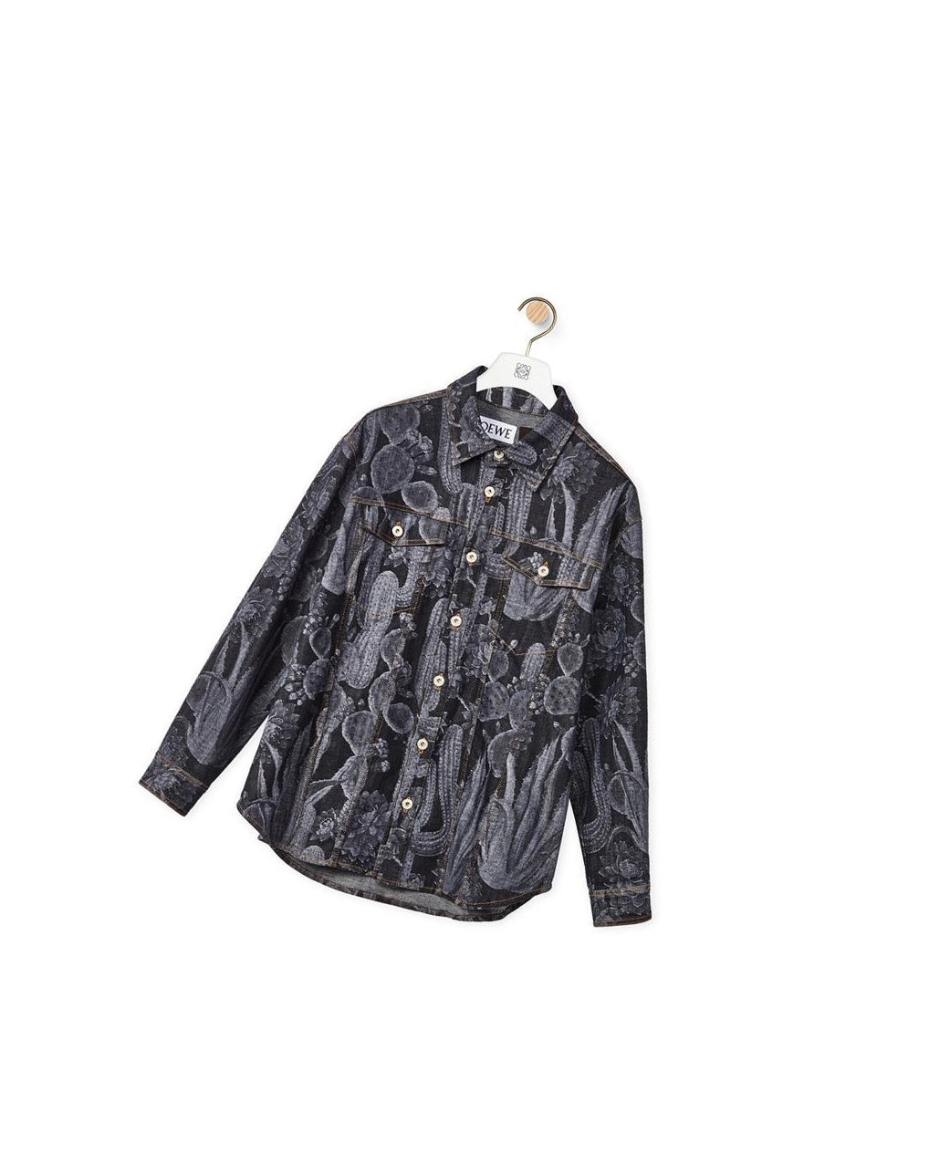 Loewe Cactus print overshirt in cotton Negros | UCPRW-1384