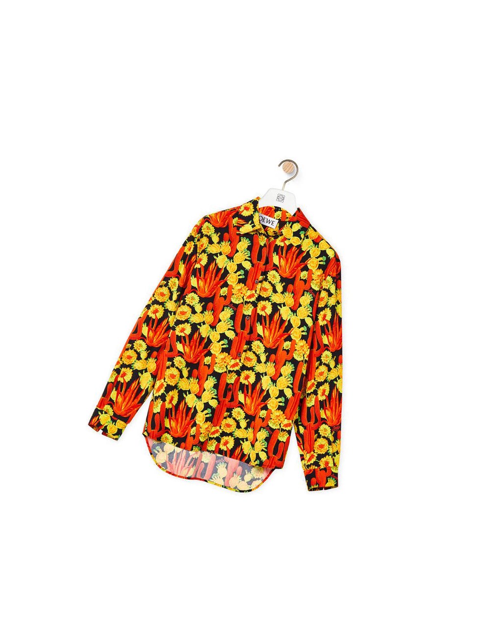 Loewe Cactus print shirt in viscose Negros Naranjas Dorados | BWXTJ-9457