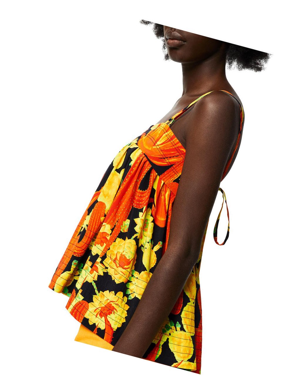 Loewe Cactus print top in viscose Negros Naranjas Dorados | OJFNM-1987