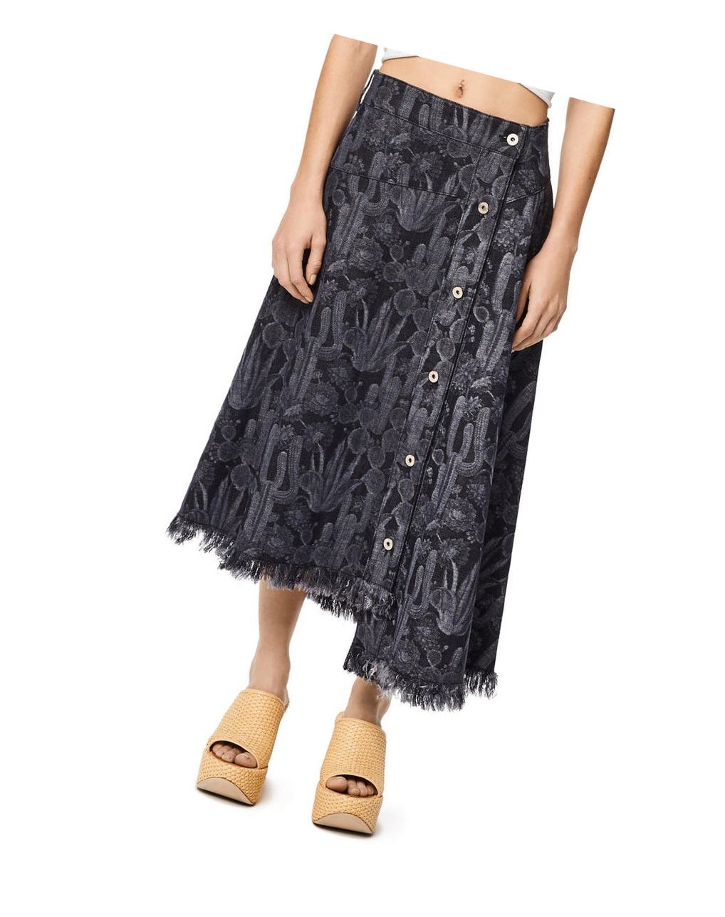 Loewe Cactus skirt in denim Negros Blancos | IQXCH-7809