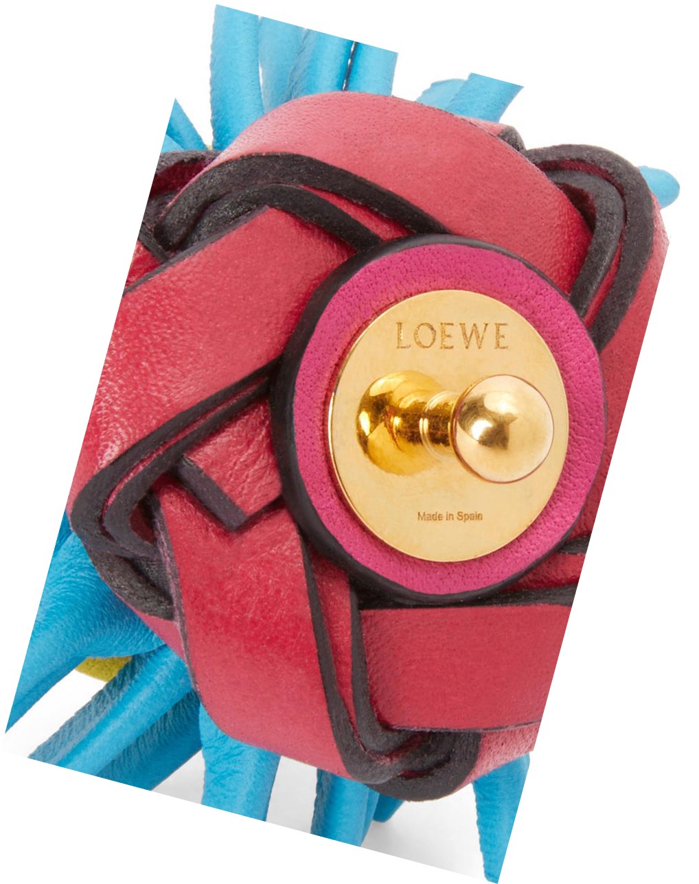 Loewe Cactus stud flower in classic calfskin Rosas Azules | TCLBK-5310
