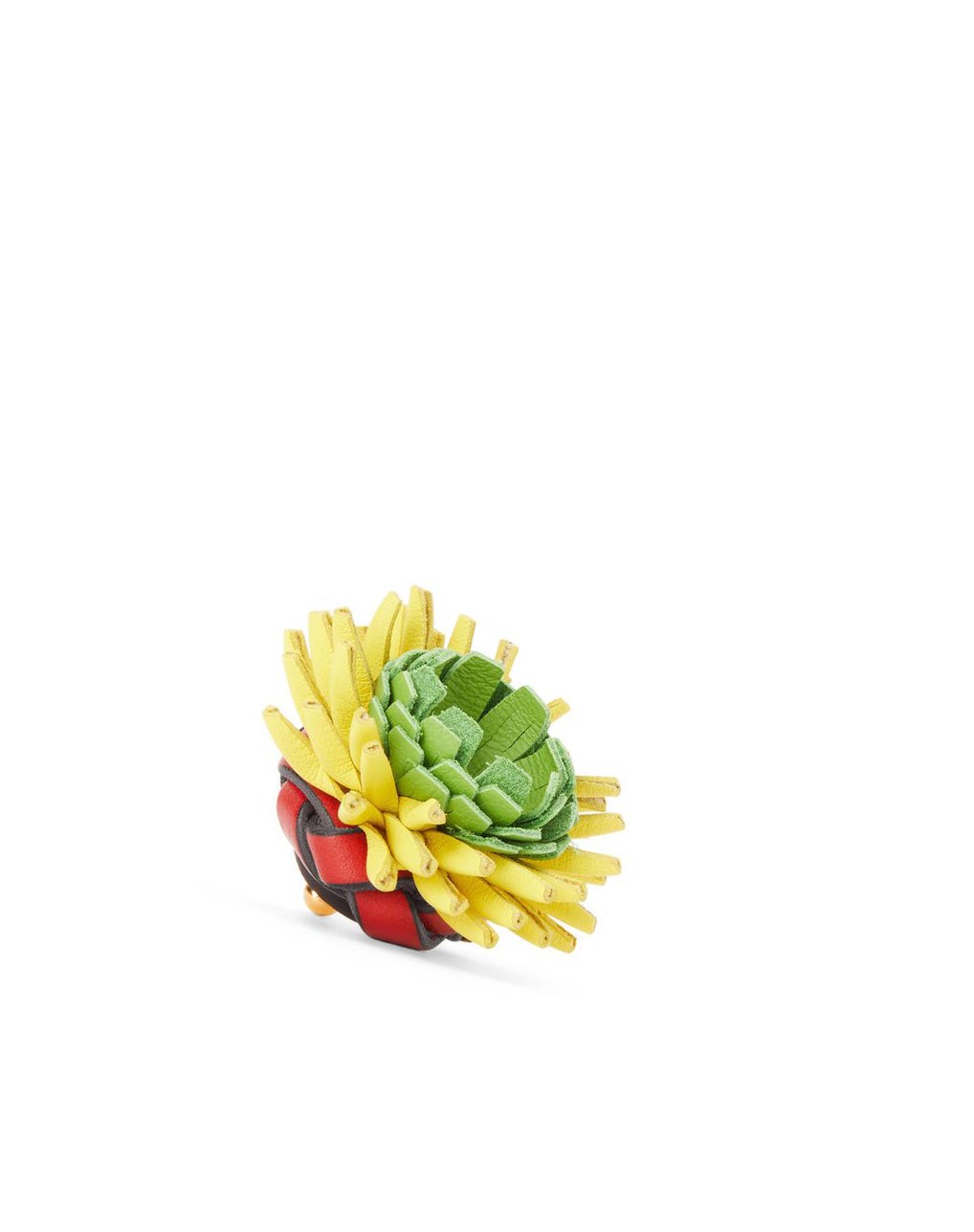 Loewe Cactus stud flower in classic calfskin Rojos Amarillos | TOLZJ-0385