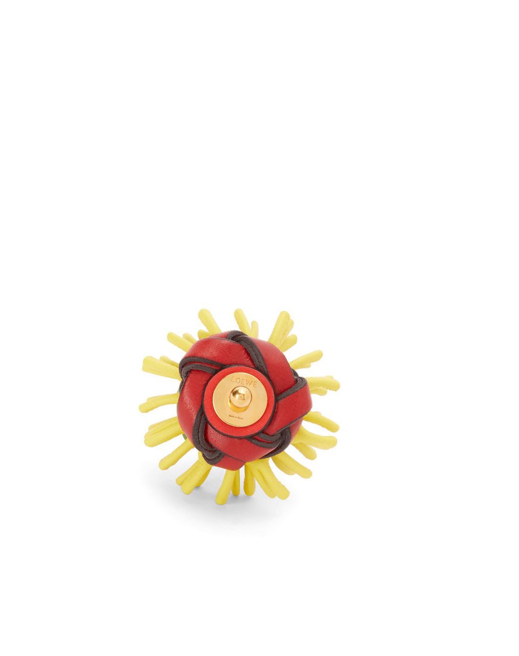 Loewe Cactus stud flower in classic calfskin Rojos Amarillos | TOLZJ-0385