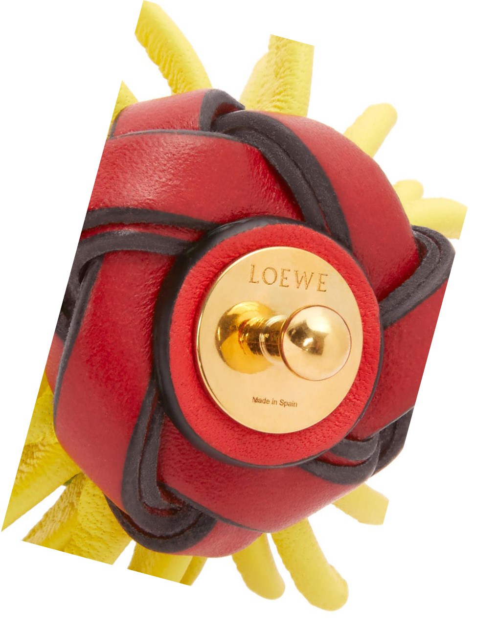 Loewe Cactus stud flower in classic calfskin Rojos Amarillos | TOLZJ-0385