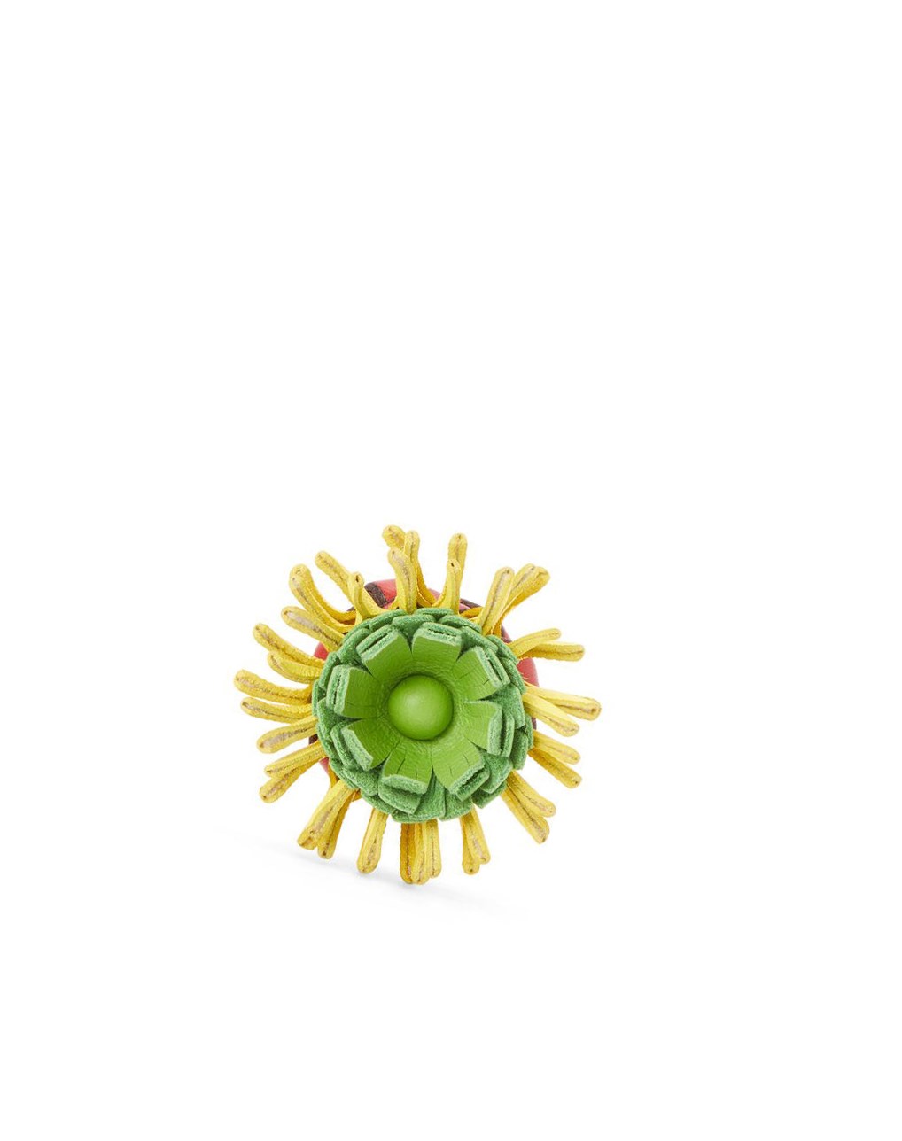 Loewe Cactus stud flower in classic calfskin Rojos Amarillos | TOLZJ-0385