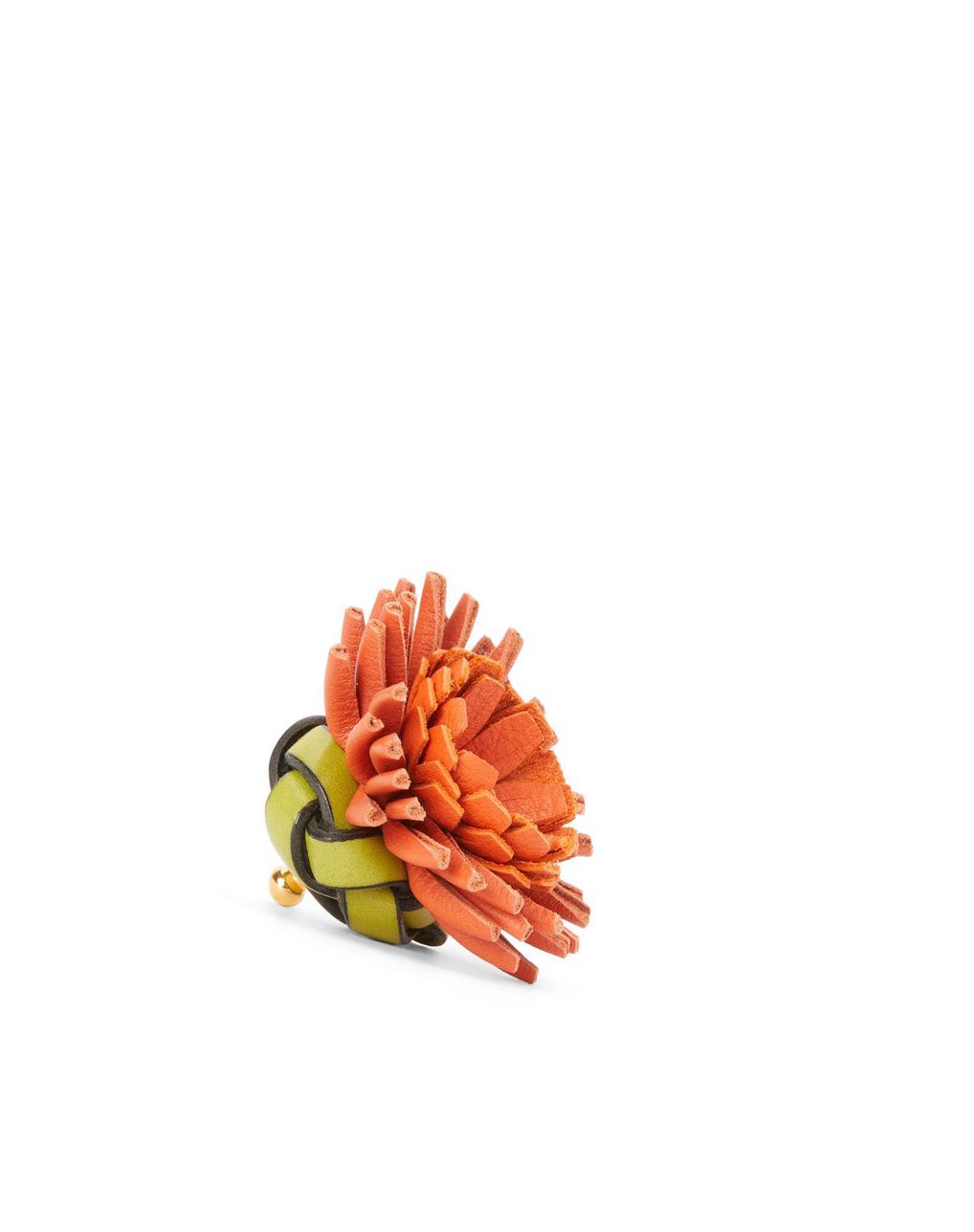 Loewe Cactus stud flower in classic calfskin Verdes Coral | WNLST-2854