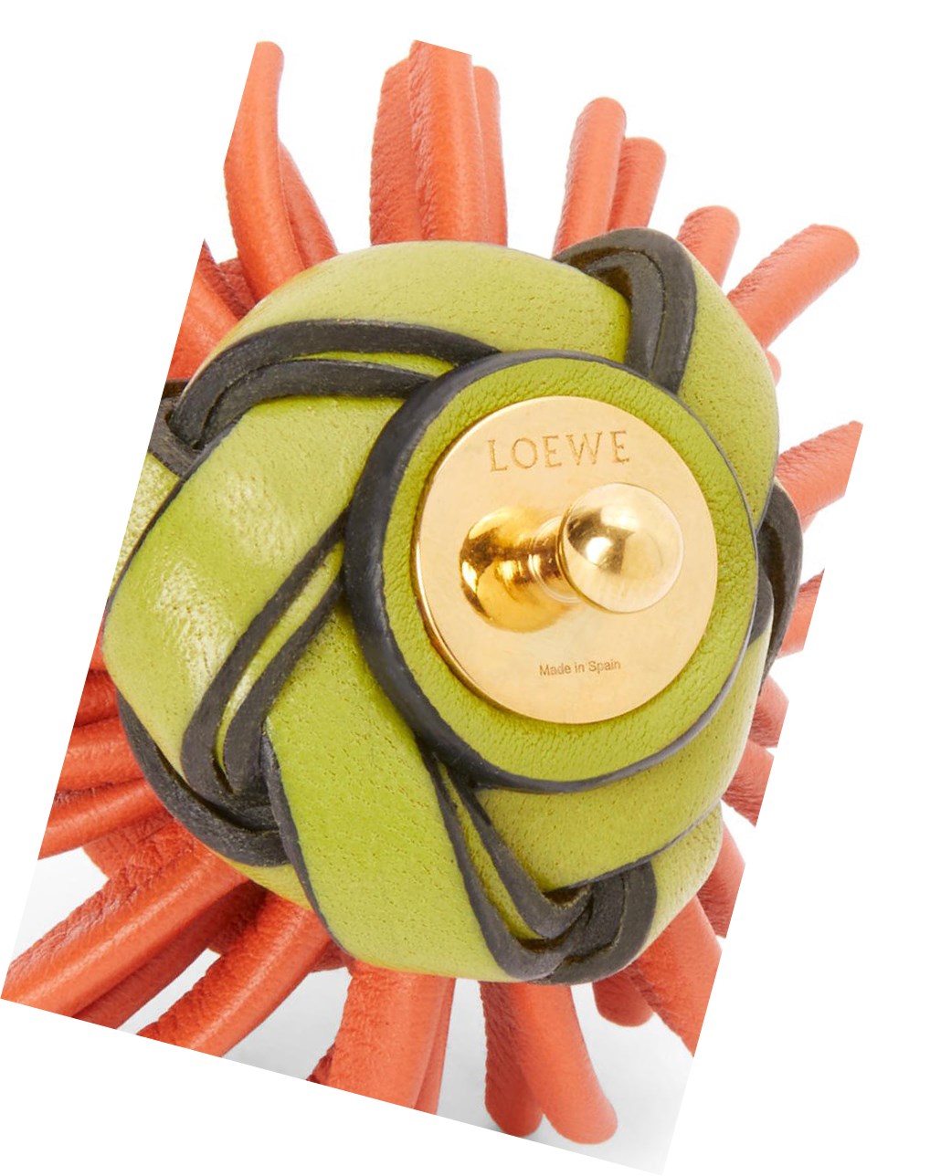 Loewe Cactus stud flower in classic calfskin Verdes Coral | WNLST-2854