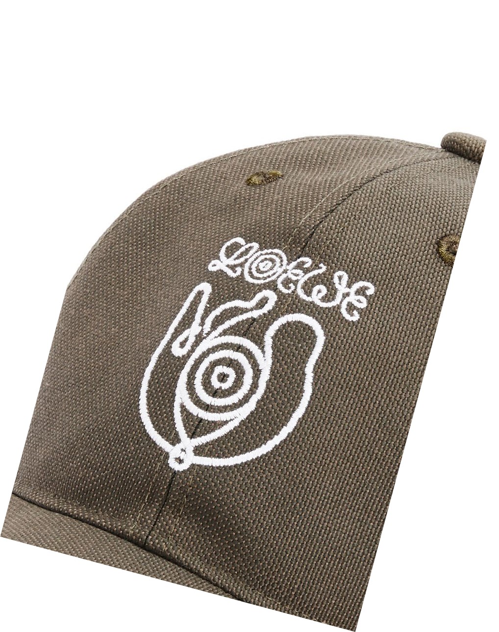 Loewe Cap in canvas Kaki Verdes | DGOWH-1475