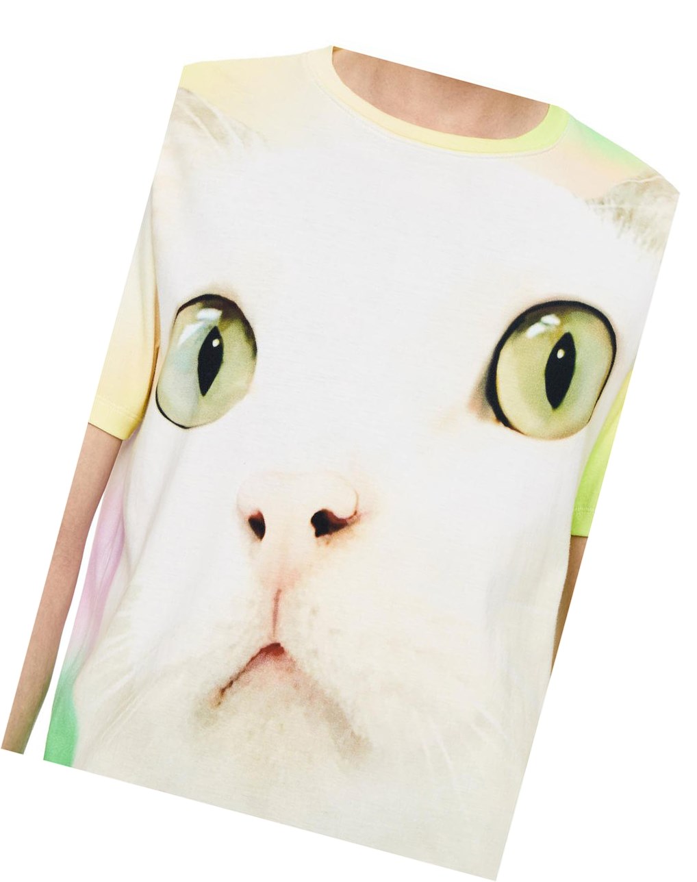 Loewe Cat all-over print T-shirt in cotton Blancos Multicolor | CJSNX-7524