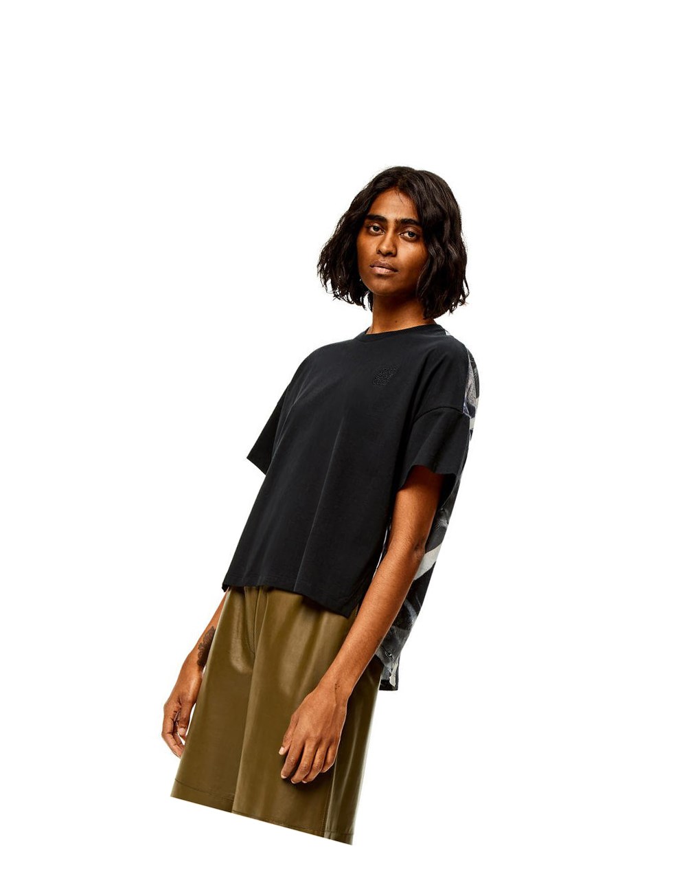 Loewe Cats print T-shirt in cotton and silk Negros Multicolor | ZUEAQ-0784