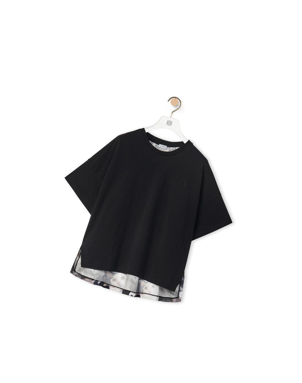Loewe Cats print T-shirt in cotton and silk Negros Multicolor | ZUEAQ-0784