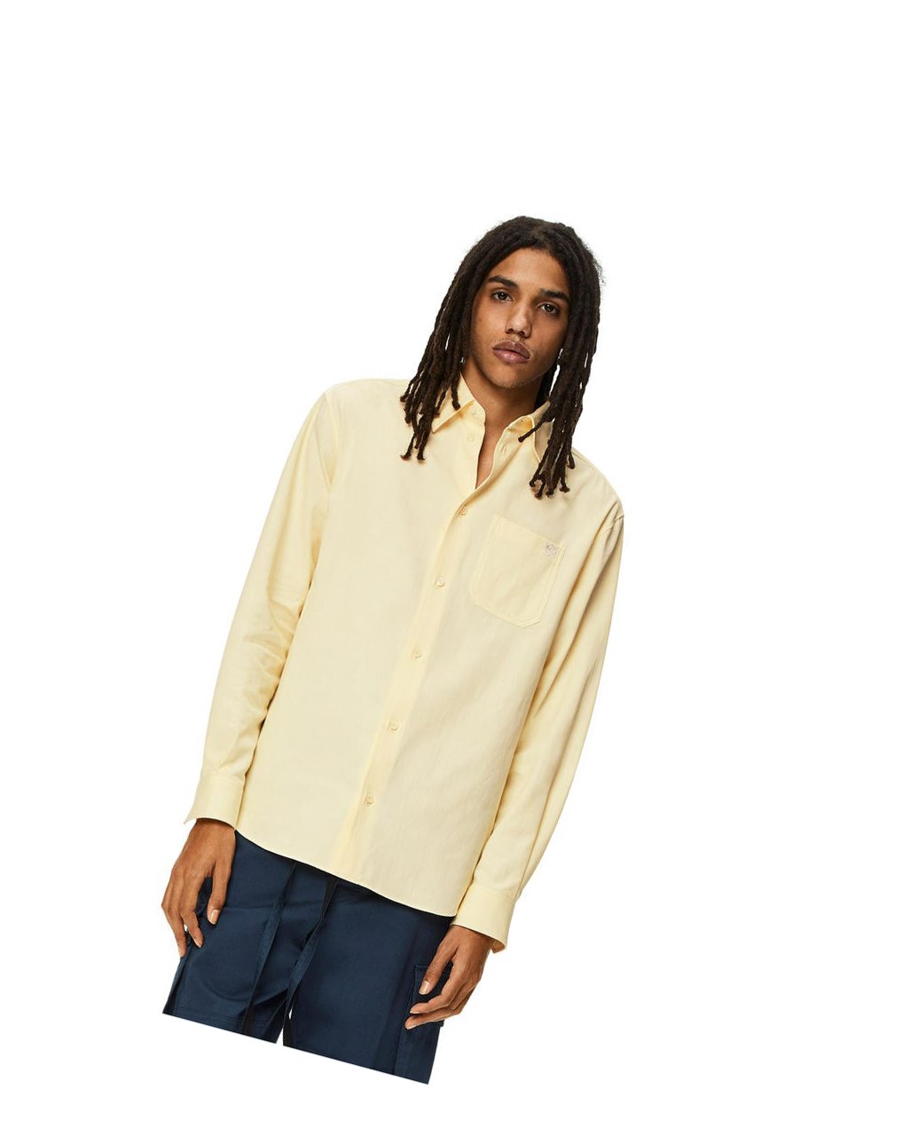Loewe Chest pocket check shirt in cotton Amarillos | DFRIT-2175