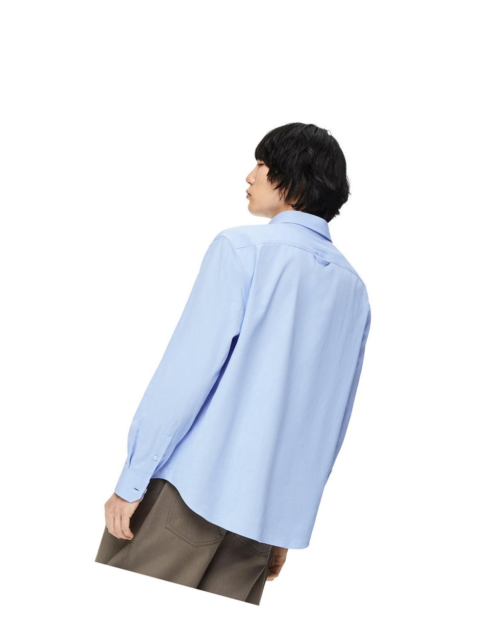 Loewe Chest pocket check shirt in cotton Azules | ODQIE-9104